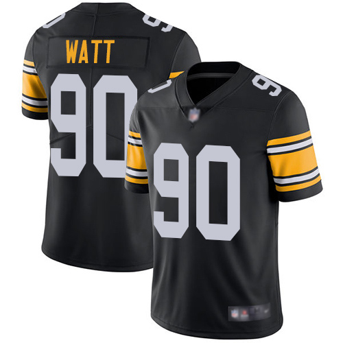 Youth Pittsburgh Steelers Football #90 Limited Black T J Watt Alternate Vapor Untouchable Nike NFL Jersey->youth nfl jersey->Youth Jersey